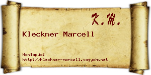 Kleckner Marcell névjegykártya